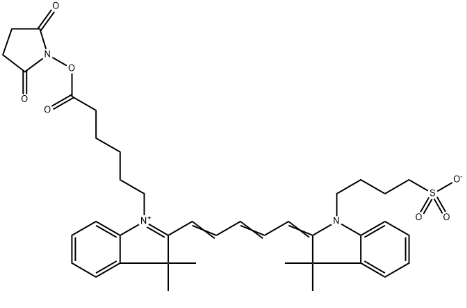 400051-84-5，Cyanine5-Sulfo-NHS是一種水溶性的氨基反應性熒光標記染料